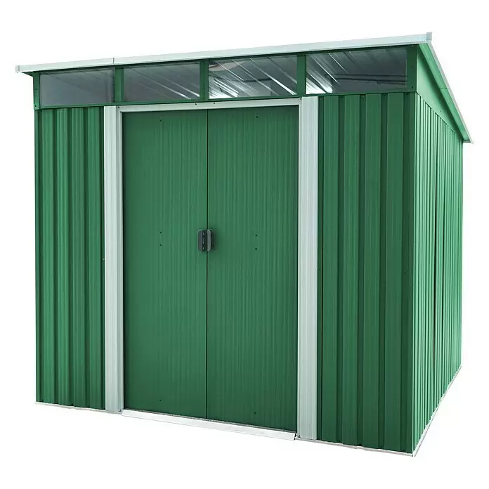 Pergart Gerätehaus Lübeck - 238 cm, 278 cm, Stahl, Tanne - Vorderansicht