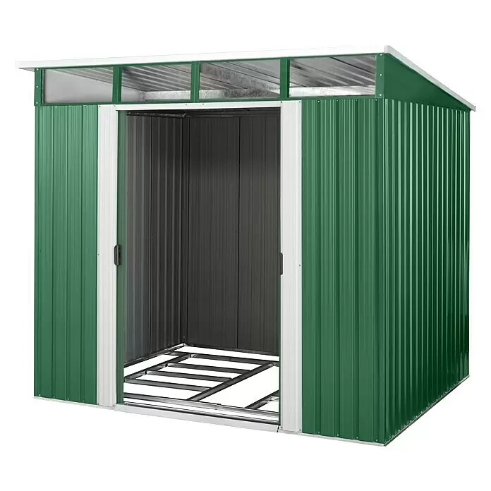 Pergart Gerätehaus Lübeck - 238 cm, 278 cm, Stahl, Tanne - Vorderansicht