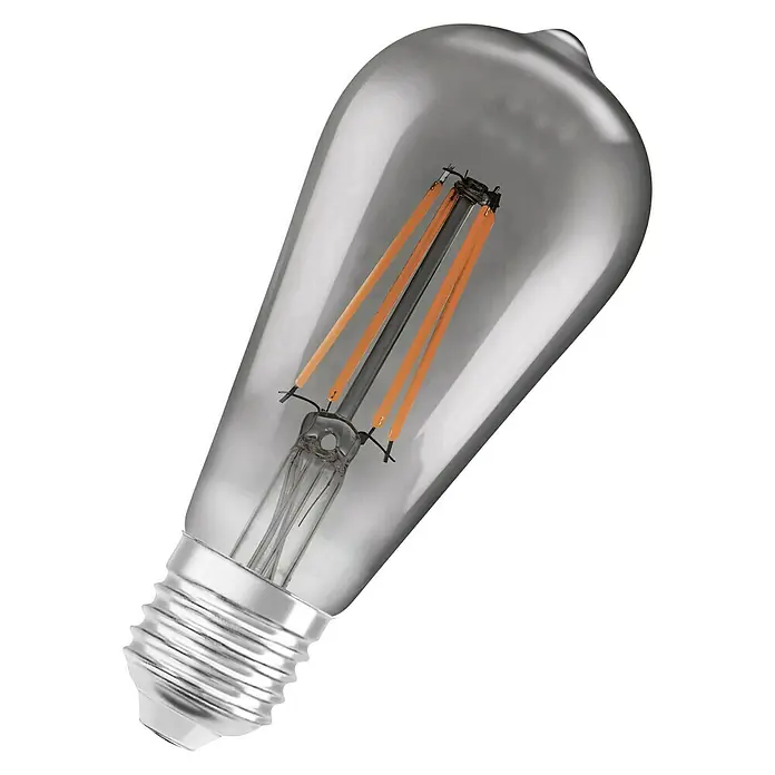 Ledvance Smart+ Bluetooth Smart-LED-Lampe Edison - E27, Dimmbar, Warmweiß, 540 lm, 6 W - Eine Osram Vintage 1906 LED Lampe mit klarem Glaskolben und dekorativem Glühfaden. Ideal für stimmungsvolle Beleuchtung.