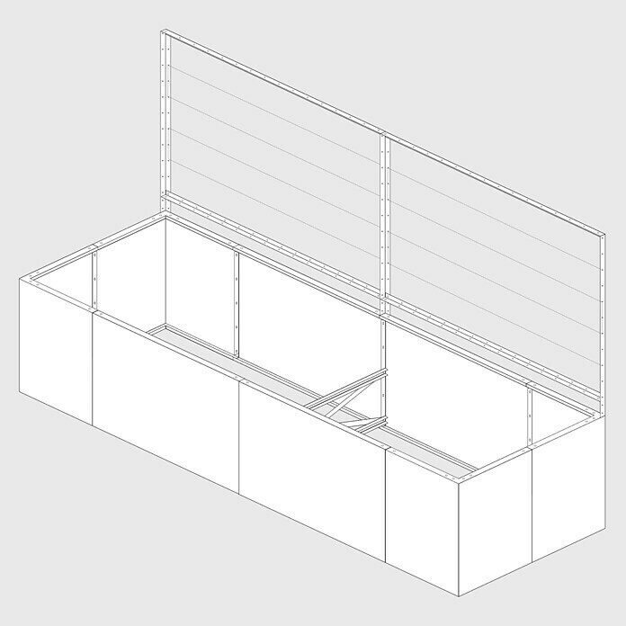 Palatino RankhilfeCortenstahl, Passend für: Palatino Urban Hochbeet 3 m Länge, Höhe: 113 cm Sketch