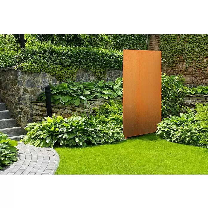 Palatino Space Vertical Sichtschutzelement Uni - 99 x 187 cm, Rostrot - Stimmungsaufnahme