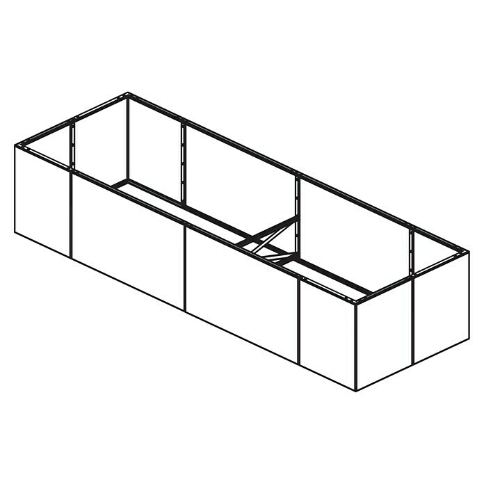 Palatino Hochbeet Urban300 x 50 x 70 cm, Cortenstahl Sketch