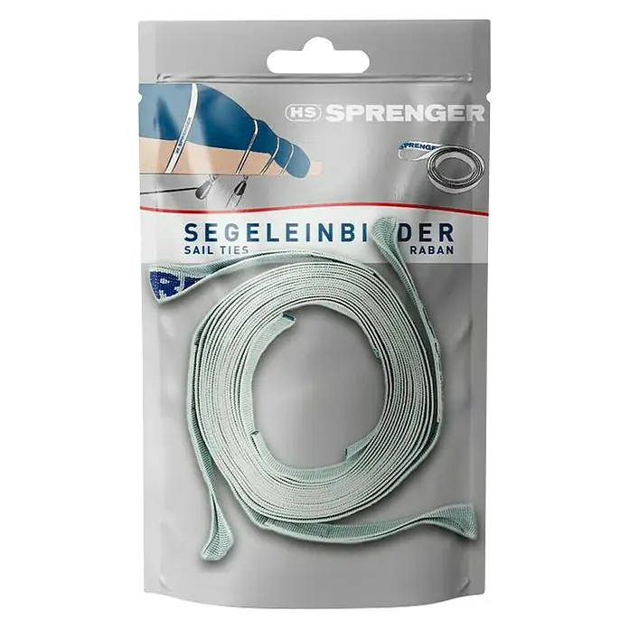 Sprenger Segeleinbinder - L x B: 2 m x 2,5 cm, 4 Stk. - Verpackung der HS Sprenger Segelleinenbinder, ideal zum sicheren Verstauen von Segeln.
