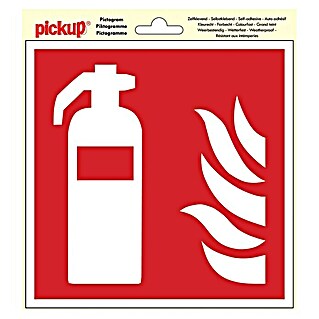 Pickup Naljepnica (D x Š: 15 x 15 cm, Aparat za gašenje požara, Crveno-bijele boje)