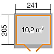 Weka Gartenhaus 218 (Außenmaß inkl. Dachüberstand (B x T): 260 x 239 cm, Holz, Anthrazit/Weiß, 4,941 m²) | BAUHAUS