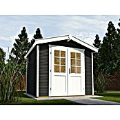 Weka Gartenhaus 218 (Außenmaß inkl. Dachüberstand (B x T): 260 x 239 cm, Holz, Anthrazit/Weiß, 4,941 m²) | BAUHAUS