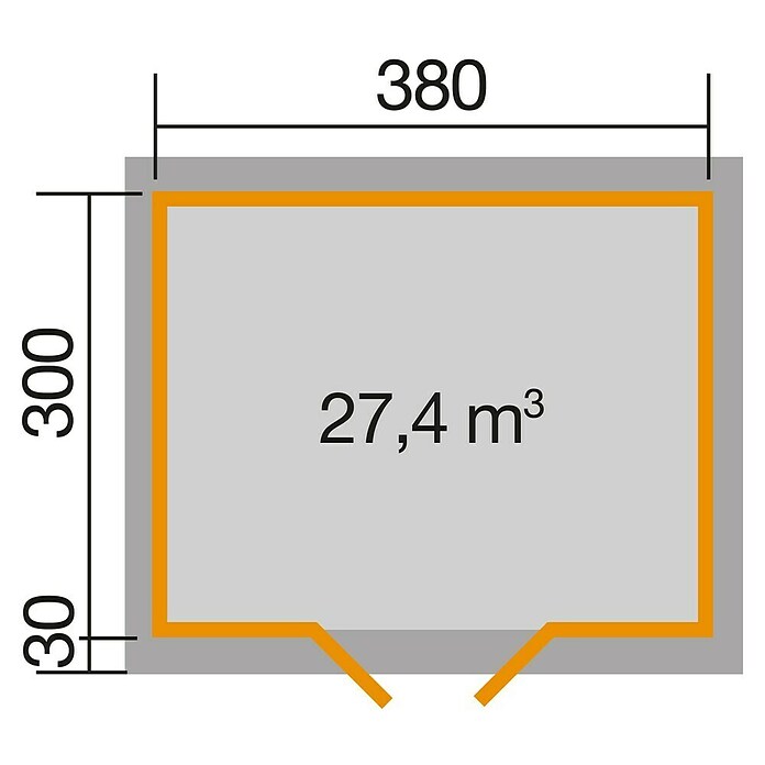 Weka Gartenhaus 158 (Außenmaß inkl. Dachüberstand (B x T): 430 x 360 cm, Holz, Natur, 11,4 m²) | BAUHAUS