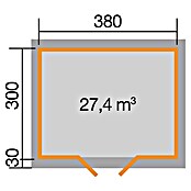 Weka Gartenhaus 158 (Außenmaß inkl. Dachüberstand (B x T): 430 x 360 cm, Holz, Natur, 11,4 m²) | BAUHAUS