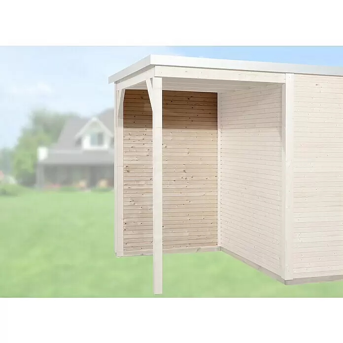 Weka Rückwand Line - Natur, Breite: 295 cm, Passend für: Weka Gartenhaus Designhaus wekaLine 172 B - Stimmungsaufnahme
