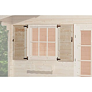 Weka Fensterladen zweiseitig (Passend für: Fenster B x H: 91 x 91 cm, Natur)