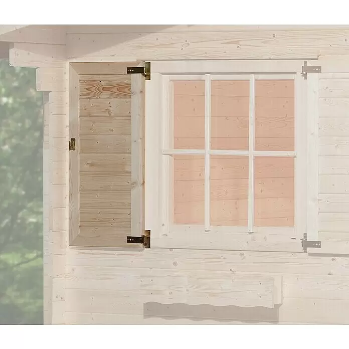 Weka Fensterladen einseitig - Passend für: Fenster B x H: 91 x 91 cm - Stimmungsaufnahme
