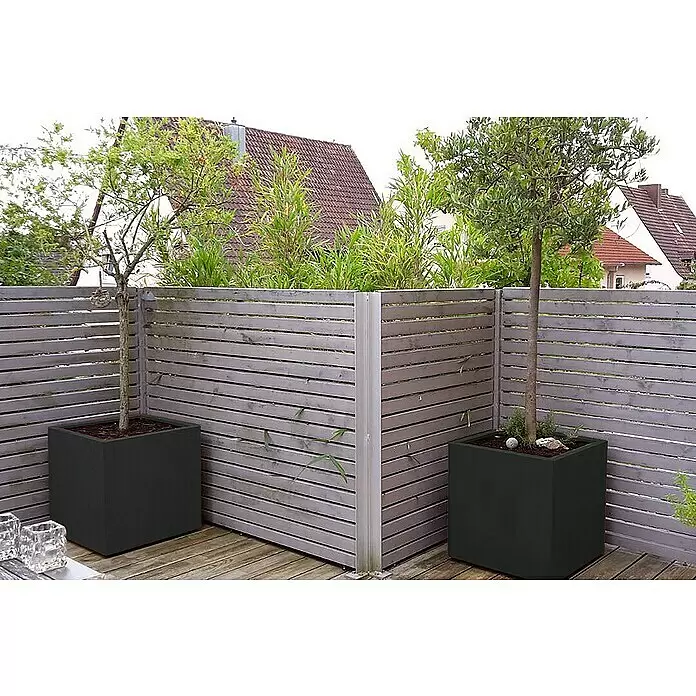 Palatino Exclusive Line Pflanzkasten Nora - 60 x 60 x 60 cm, Anthrazit - Stimmungsaufnahme