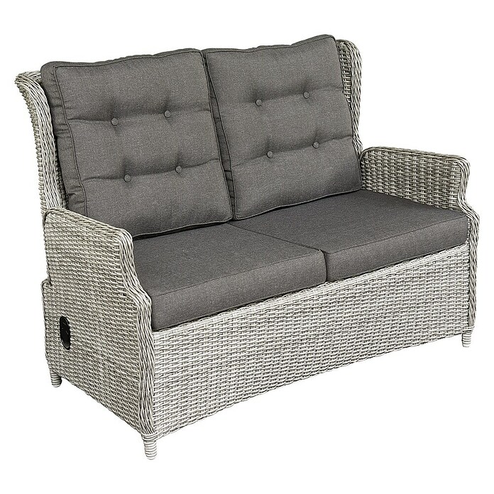Sunfun Pauline Geflechtsofa (B x T x H: 114 x 81 x 101 cm, Polyrattan, Bambusgrau) | BAUHAUS