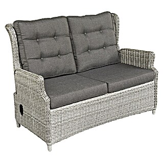 Sunfun Pauline Geflechtsofa (B x T x H: 114 x 81 x 101 cm, Polyrattan, Bambusgrau)