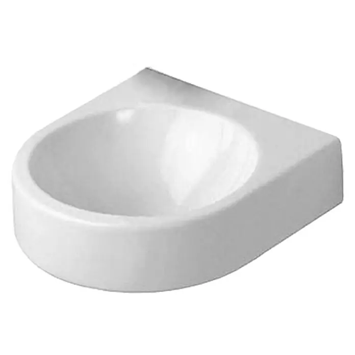 Duravit Architec Waschbecken - 36 x 38 cm, Ohne Spezialglasur, Hahnloch: Ohne, Ohne Überlauf, Weiß - Eckwaschbecken aus Keramik in Weiß, ideal für kleine Badezimmer oder Gästetoiletten. Platzsparend und stilvoll.