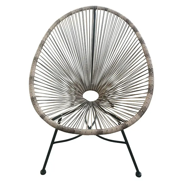 Set de muebles de jardín Fidji - 3 pzs., Acero/Polietileno, Marrón - Esta silla Acapulco es un verdadero atractivo. El diseño es moderno y atractivo, perfecto para cualquier estancia.