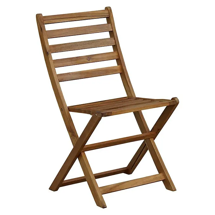 Silla de jardín Debora - An x Pr x Al: 47,5 x 54 x 87,5 cm, Natural - Silla de madera con diseño de listones, perfecta para tu jardín o patio. La construcción robusta asegura que sea una pieza duradera.
