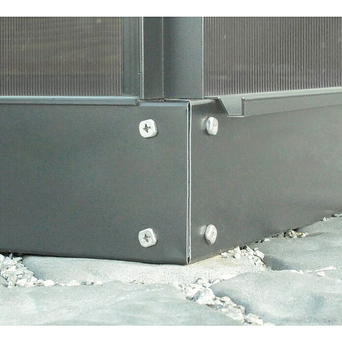 Vitavia Fundament (192 x 192 x 12,5 cm, Anthrazit, Passend für: Vitavia Gewächshaus Venus 3800)