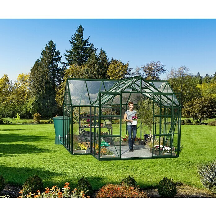 Vitavia Gewächshaus Sirona (Außenmaß inkl. Dachüberstand (B x T): 383 x 383 cm, 3 mm, Smaragd) | BAUHAUS