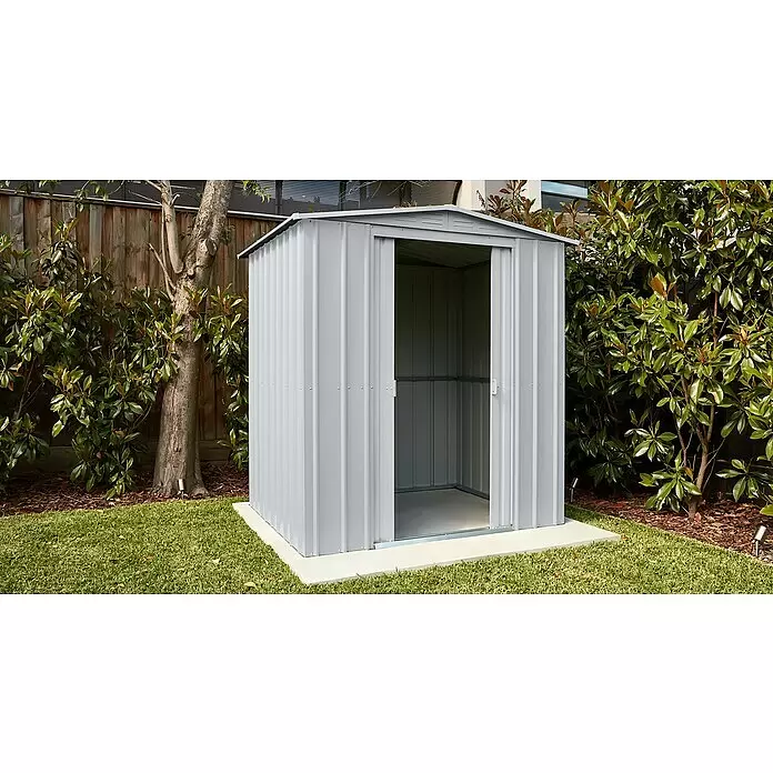 Gerätehaus Dream 65 - 184 cm, 154 cm, Stahl, Silber Metallic - Stimmungsaufnahme