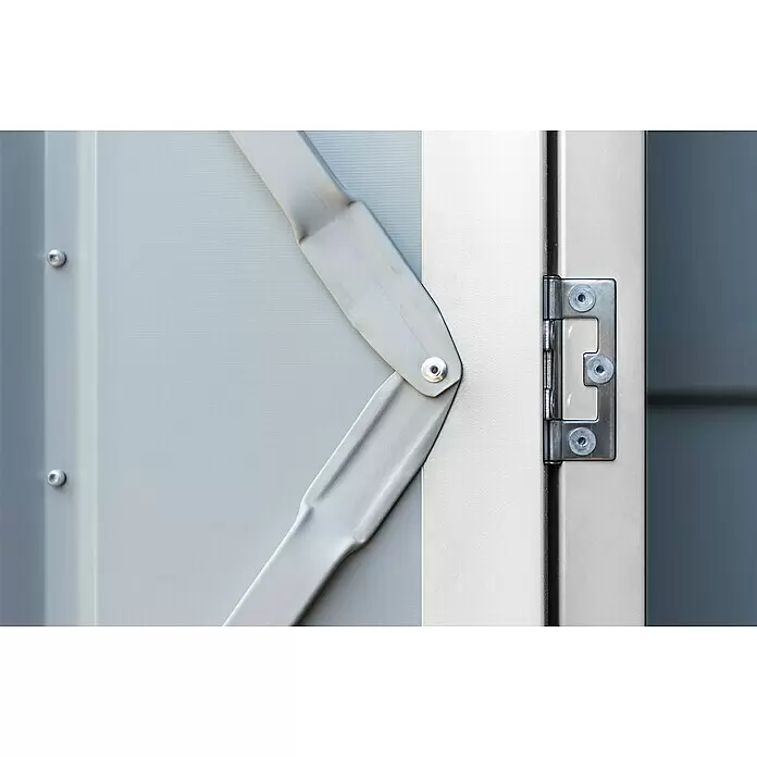 Globel Gerätehaus LeanTo 58 - 155 cm, 242 cm, Stahl, Silber Metallic - Detailaufnahme