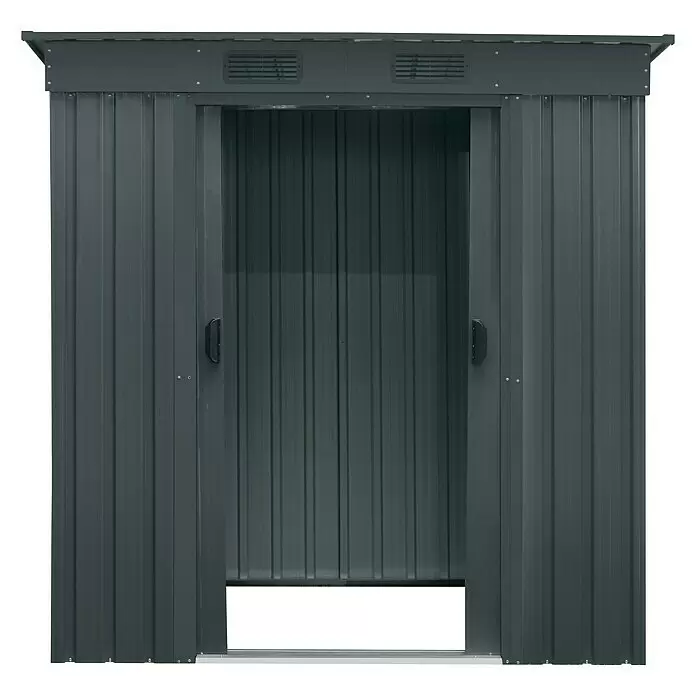 Pergart Gerätehaus Leipzig II - 174 cm, 110 cm, Stahl, Anthrazit - Vorderansicht