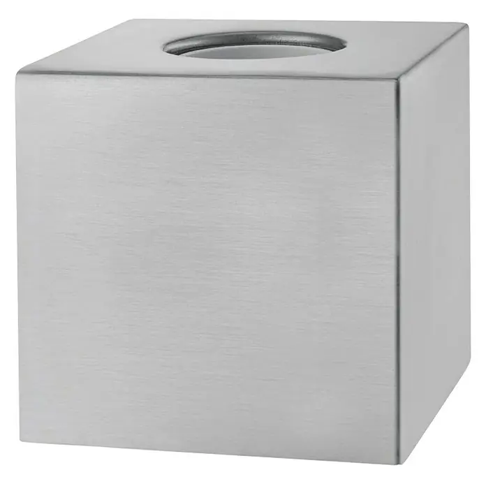Home Sweet Home Lampenfuß Dry 10 - 10 W, E27, Stahl, Höhe: 8,5 cm - Moderner, eckiger Kosmetiktuchspender aus gebürstetem Edelstahl. Ein stilvolles Accessoire für Bad oder Büro.