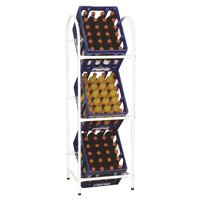 Flaschenkastenständer - Passend für: 3 Kisten, Höhe: 130 cm - Getränkeregal mit drei Pepsi-Kisten, gefüllt mit verschiedenen Getränken. Praktische Aufbewahrung für Flaschen.