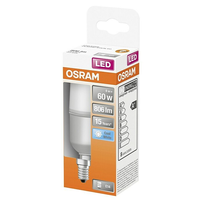 Osram Star Ledlamp Stick (E14, Niet dimbaar, Koud wit, 806 lm, 8 W) | BAUHAUS
