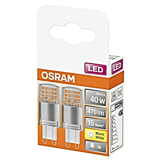 Osram Star Bombilla LED Pin G9 (G9, No regulable, Blanco cálido, 470 lm, 3,8 W, 2 ud.)