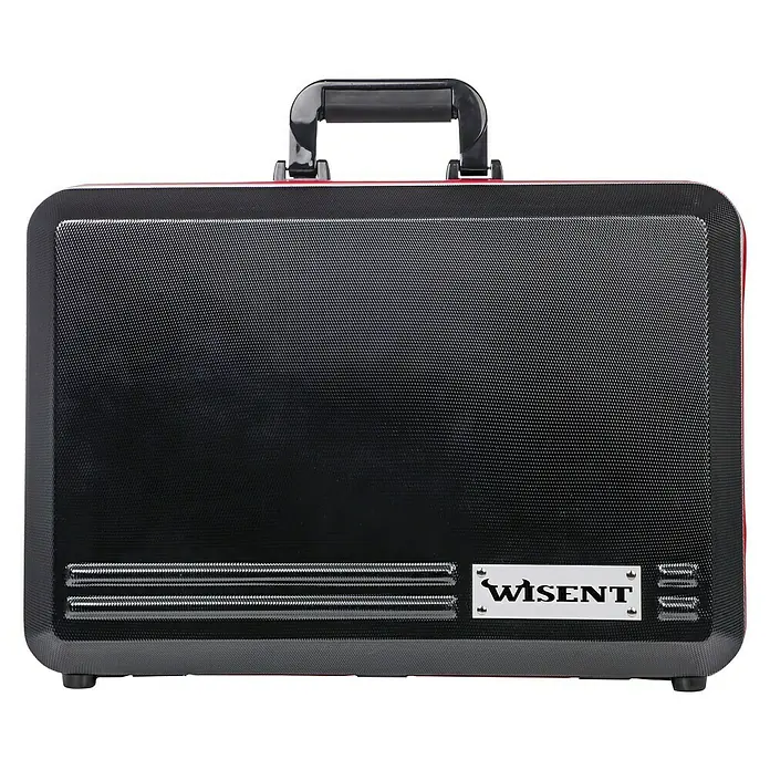 Wisent Maleta de transporte ABS TC-X - L x An x Al: 185 x 498 x 345 mm, No incluye herramientas - Maletín negro Wisent con asa y línea de acento roja, ideal para uso profesional o para transportar objetos de valor de forma segura.