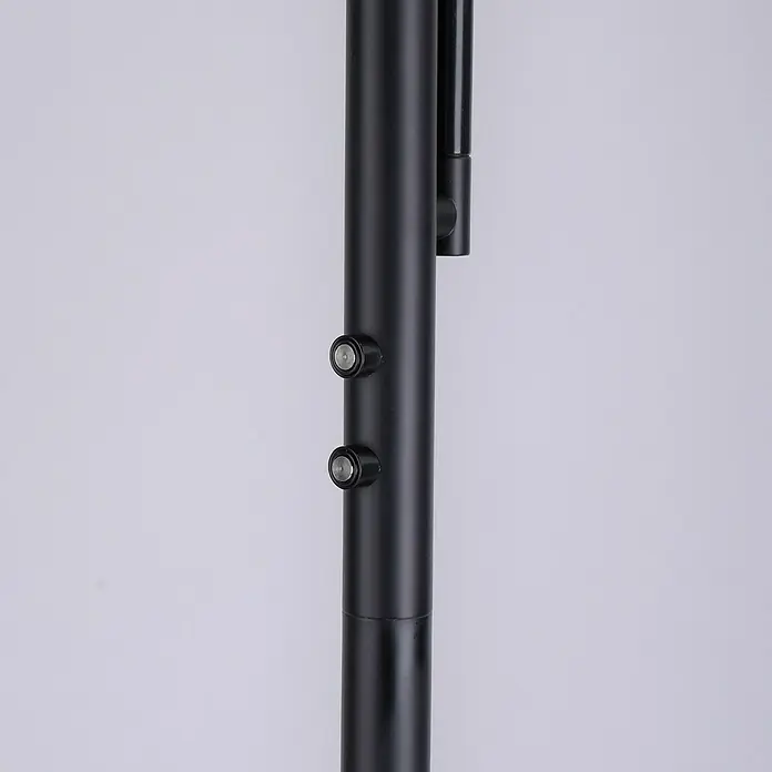 Paul Neuhaus Lámpara de pie LED Christine - 31,5 W, Altura: 193 cm, Negro, Blanco cálido - Primer plano de un poste metálico negro con dos botones, mostrando un diseño moderno y funcional.
