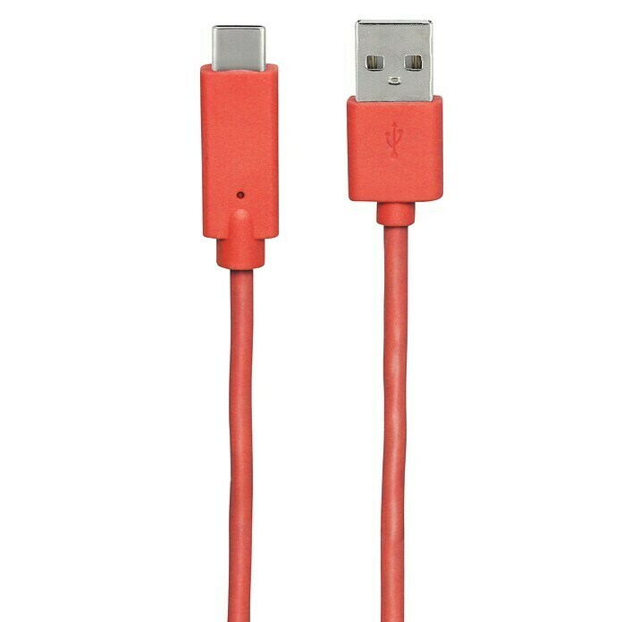 Metronic Cable USB Mooov (Largo: 1 m, Clavija USB A, clavija USB C, Rosa)