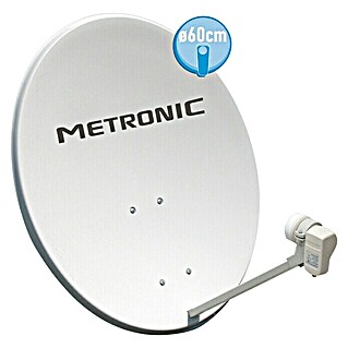 Metronic Antena parabólica Kit SAT (Blanco, Diámetro: 60 cm)