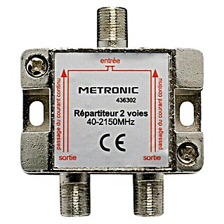 Metronic Distribuidor F 1 In 2 Out (x 2, Tipo de conexión: Conector F, Frecuencia: 40 - 2.150 MHz)