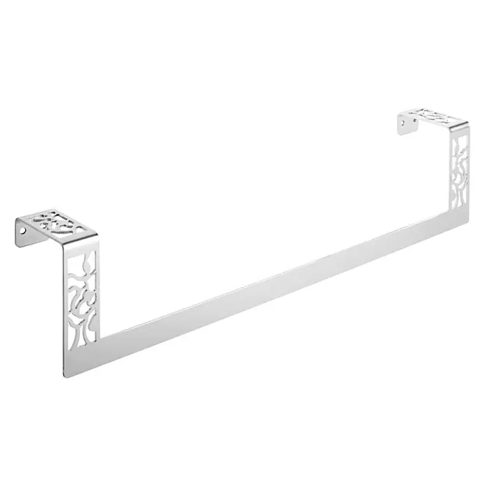 CM Baños Art Dèco Toallero de barra - Largo: 49 cm, Cromo - Toallero plateado con diseño delicado en los laterales para un baño elegante. Práctico y decorativo a la vez.