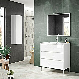 Mueble de lavabo Iris (L x An x Al: 45 x 100 x 85 cm, Blanco, Mate)