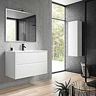 Mueble de lavabo Emma izquierda (L x An x Al: 45 x 100 x 50 cm, Blanco)