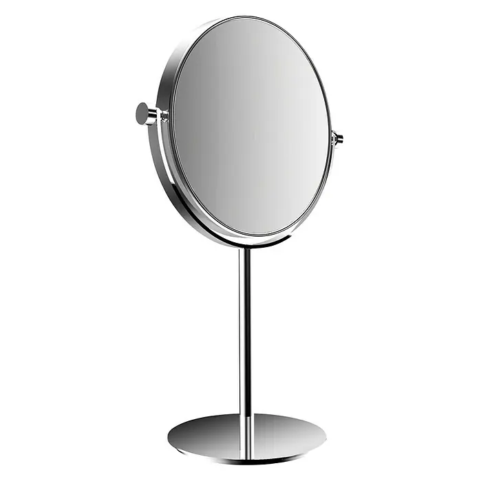 Kosmetikspiegel St. Malo 2.0 - Durchmesser: 19 cm, Rund, Chrom, Vergrößerung 1: 300 % - Elegantes, rundes Tischspiegel mit verchromtem Rahmen und Standfuß. Ideal für Bad oder Schminktisch.