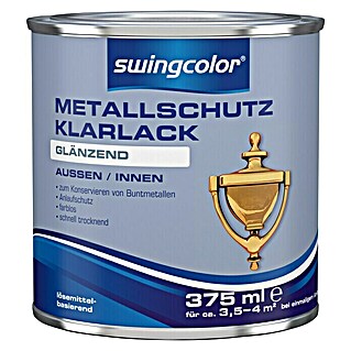 swingcolor Metall-Schutzlack Klarlack (Farblos, 375 ml, Glänzend, Außen, Lösemittelbasiert)