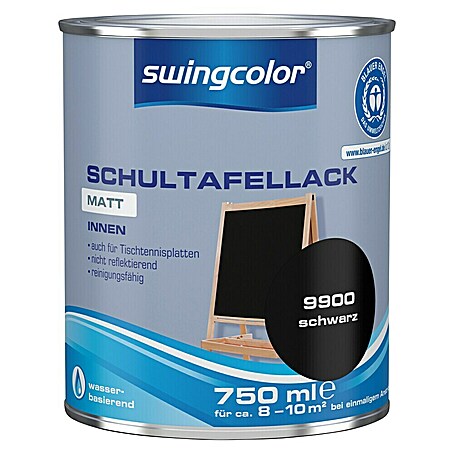 swingcolor Schultafellack (Schwarz, 750 ml, Matt, Wasserbasiert)