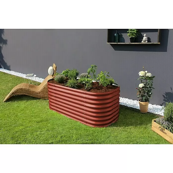Vitavia Hochbeet Terra 630 - 162 x 82 x 63 cm, Zincalume®, Rubin - Stimmungsaufnahme
