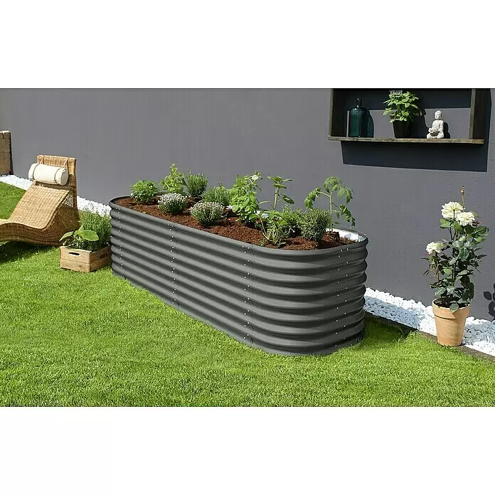 Vitavia Hochbeet-Erweiterung Stretched 630 - 80 x 63 cm, Farbe: Granit - Stimmungsaufnahme