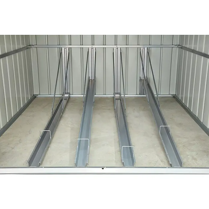 Globel Fahrradgarage Family - L x B x H: 200 x 211 x 165 cm, Stahl - Fahrradständer für die Garage. Die Halterung ist aus Metall und bietet Platz für vier Fahrräder. Das Produkt ist einfach zu montieren.