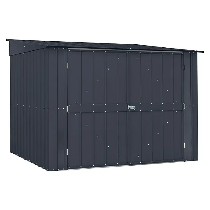 Globel Fahrradgarage Family - L x B x H: 200 x 211 x 165 cm, Stahl - Stabile Metall-Gartenhütte in Anthrazit mit Doppeltür und leicht geneigtem Dach für wettergeschützte Lagerung im Außenbereich.