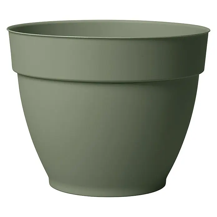 Deroma Ninfea Pflanztopf - Außenmaß (Ø x H): 39,8 x 31 cm, Kunststoff, Grün - Dieser moderne Blumentopf in Olivgrün ist ideal für Zimmerpflanzen. Er bietet eine stilvolle Möglichkeit, Grün in jeden Raum zu bringen.