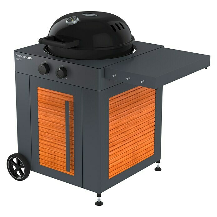 Outdoorchef Gasgrill Arosa 570 G BambooBraun, Anzahl Brenner: 2, Hauptgrillfläche: Ø 54 cm, 9,5 kW Diagonal View