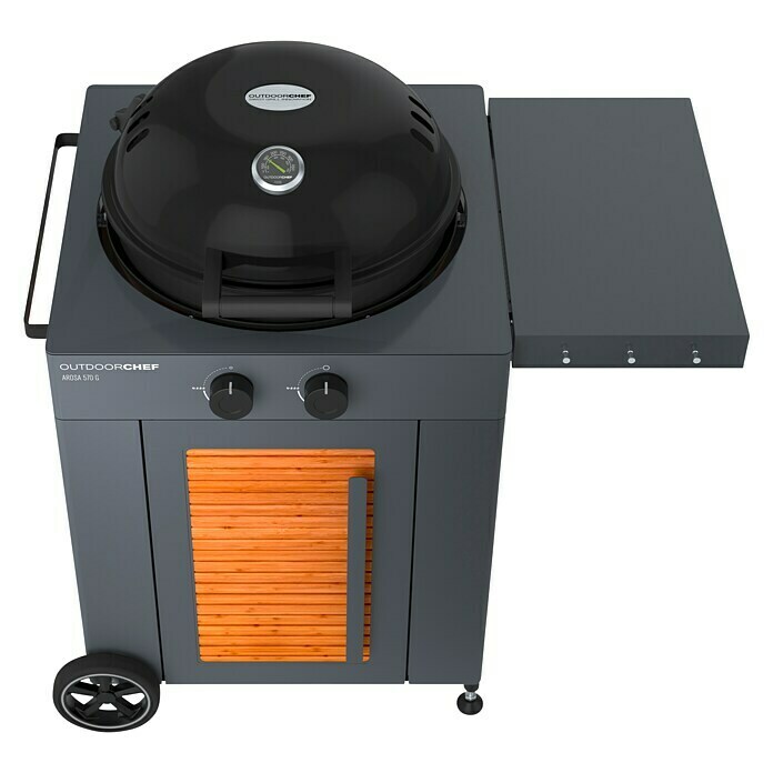 Outdoorchef Gasgrill Arosa 570 G BambooBraun, Anzahl Brenner: 2, Hauptgrillfläche: Ø 54 cm, 9,5 kW View From Above