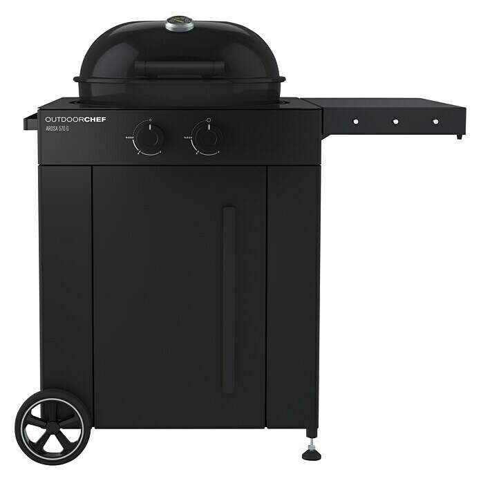 Outdoorchef Gasgrill Arosa 570 G Limited EditionSchwarz, Anzahl Brenner: 2, Hauptgrillfläche: Ø 54 cm, 9,5 kW Right Side View