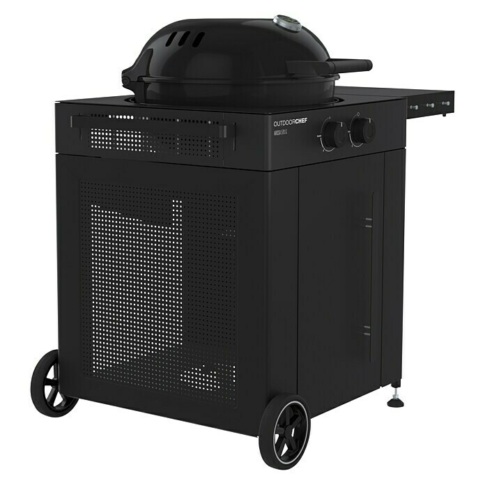 Outdoorchef Gasgrill Arosa 570 G Limited EditionSchwarz, Anzahl Brenner: 2, Hauptgrillfläche: Ø 54 cm, 9,5 kW Diagonal View